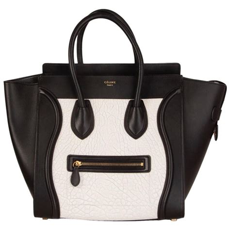 celine luggage tote black and white|celine luggage tote price.